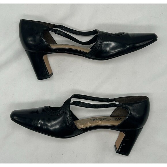 LIFESTRIDE Black Crisscross Strappy Low Heels ~ Pointed Toe Shoes ~ Women's Sz 7 - Picture 3 of 8